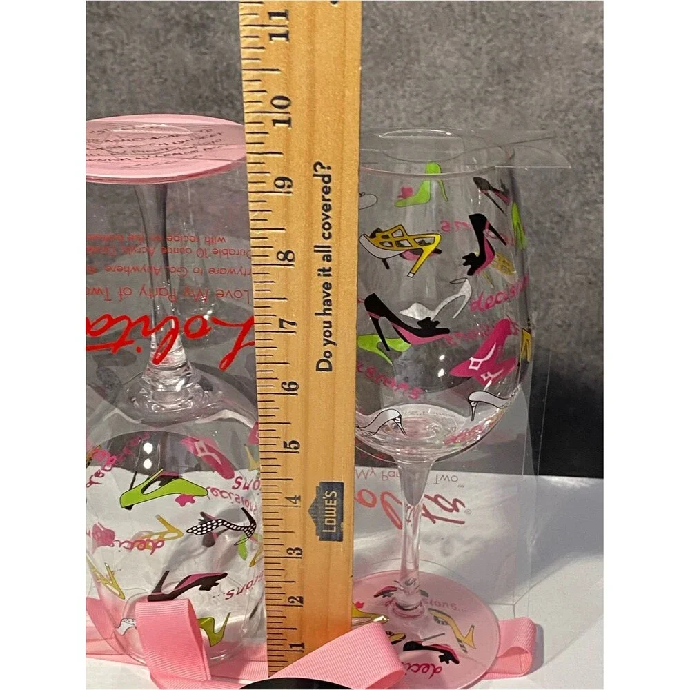 Lolita Decisions Acrylic Wine Glasses Set of 2 Love My Party of Two New⁠